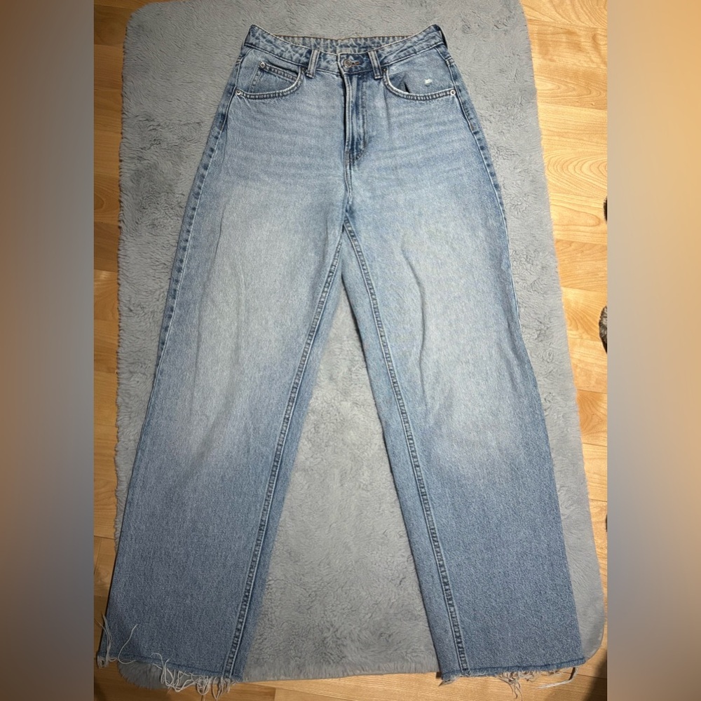 H&M Blue Flare Wide Leg Jeans High-Rise
